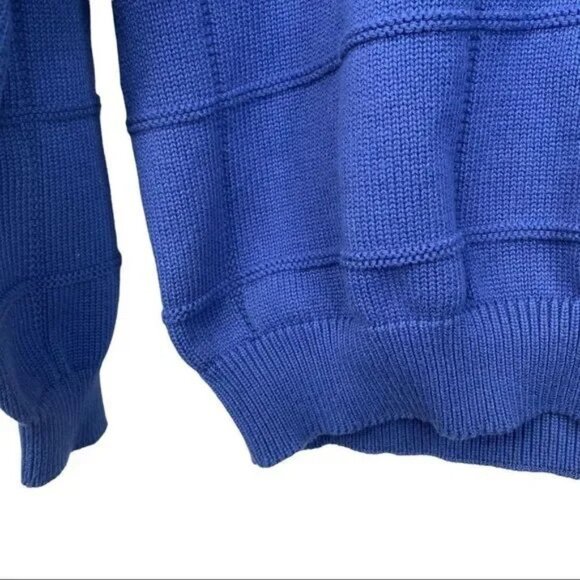 IZOD MEN'S BLUE KNIT LONG SLEEVE PULL-OVER SWEATER SIZE LARGE-EUC - Picture 5 of 5